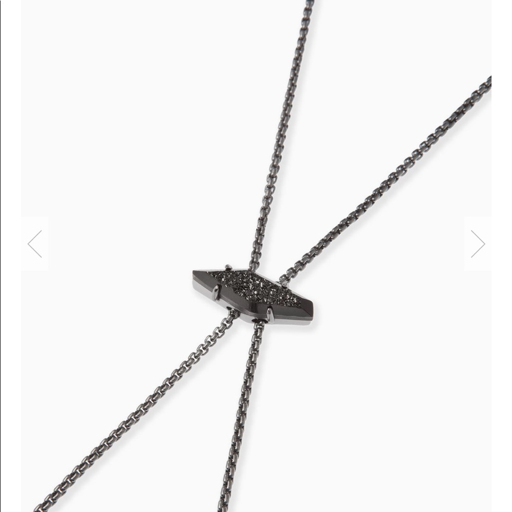 Kendra Scott Cheska Bolo Necklace Black Drusy